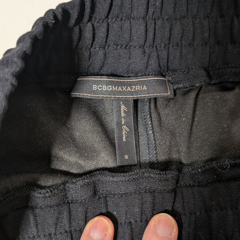 BCBGMaxAzria Black Faux Leather Joggers - Picture 5 of 5